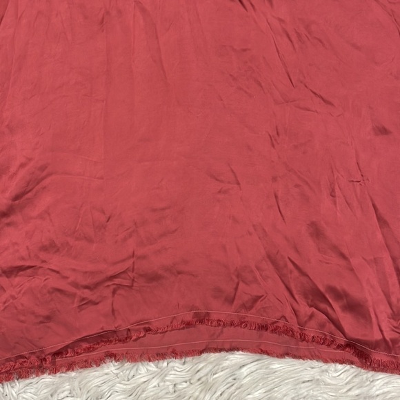 NWT Nation LTD Satin Emory Twisted Marsala Red Velvet Trim Oversized Top - Picture 9 of 11